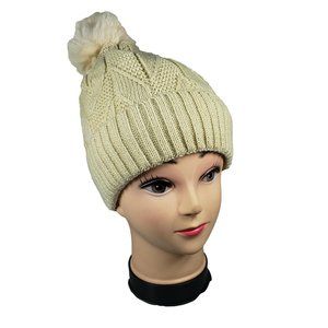 2 for $15 Womens Winter Hat Pompom Beanie TAN